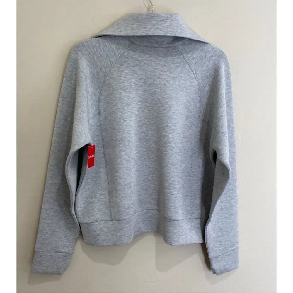 Spanx NWT AirEssentials size 1X Half zip gray sweatshirt style 50346 plus size - Picture 6 of 15